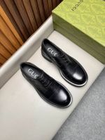 Gucci Black calfskin Leather Shoes-Gucci Man Business Leather Shoes
